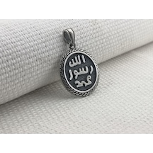 Allah Resulü Muhammed Yazılı 925 Ayar Gümüş Kolye Ucu