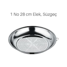 1 No 28cm Klasik Süzgeç, Kevgir Seti Paslanmaz Çelik Salça Kevgiri, Elek Açık