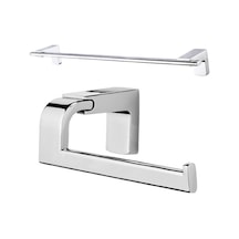 Ahlez Premium Uzun Havluluk Kapaksız Kağıtlık Ikili Banyo Seti Krom