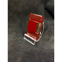 Gerçek Çelik Metal Normal Alev Kapaklı Kırmızı Çakmak