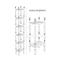 6 Katlı Plastik Düzenleyici Raf, Çok Amaçlı Kitaplık, Banyo Ve Mutfak Organizeri, Ayakkabılık Gri Acı Kahverengi