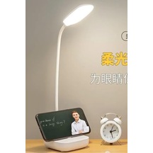 Kablosuz Şarjlı Dokunmatik Üç Renk Led Masa Lambası Ders Çalışma Okuma Işığı Dimmer Ayarlı Wb-01 .
