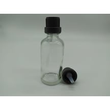 50Ml Cam Şeffaf İçten Damlalıklı Kilitli Kapak Siy...