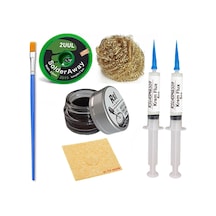 Havya Ucu Temizleme Kremi,süngeri,teli,2uul 2,0mm Lehim Emme Teli Krem Flux Yüzey Lehim Temizleme Seti14