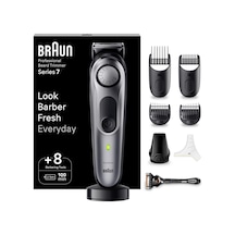 Braun Sakal Düzeltici Erkek Serisi 7, Erkek Sakal Düzeltici, 8 Aksesuarlı, Ömür Boyu Ultra Keskin Bıçak, 100 Dak. Pilli, Kablosuz Sakal Tıraş Makinesi, 40 Boy, Su Geçirmez, Bt7420, Gri