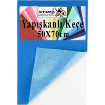 Yapışkanlı Keçe 50x70 Cm 1 Adet 2.0 Mm Kendinden Yapışkanlı Renkli Hobi Keçesi Elişi Keçe Kumaşı Anasınıfı Kreş Etkinlik Mavi