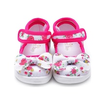 Fuşya Fiyonklu Keten Çocuk Ayakkabısı-f-472 Fuşya