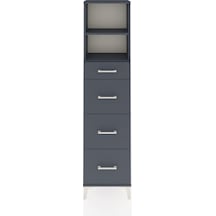 Arges Dolap 2 Raflı 4 Çekmeceli 44x30x182 Antrasit-antrasit Antrasit