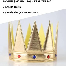 Altın Renk Eva Yumuşak Kral Kraliyet Tacı Yetişkin Çocuk Uyumlu 55 Cm Bx40 +0