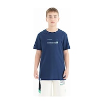 Tommylife Tommy Life İndigo Baskı Detaylı O Yaka Standart Kalıp Erkek Çocuk T-shirt - 11117 Indigo İndigo