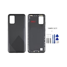 Samsung Galaxy Uyumlu A02s - Sm-a025 Full Kasa Arka Kapak Takım Siyah - Tamir Seti