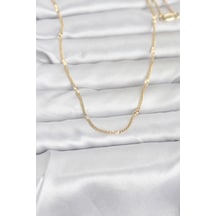 Cm 14k Gold Renk Lazer Puntalı Model 60 Cm Kadın Kolye - Altın