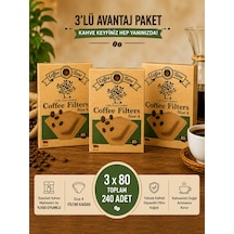 Kahve Filtre Kağıdı No:4 80'li 3'lü Paket Kahverengi