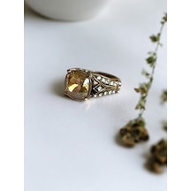 Sarı Kristal Taşlı Yüzük Sarı Sarı Kristal Taşlı Yüzük Sarı