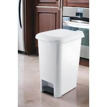 Pedallı Çöp Kovası 15 Litre Slim Beyaz Çöp Kovası 6998