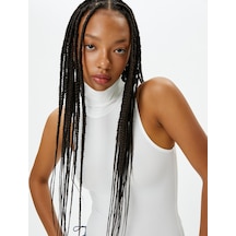 Koton Boğazlı Kolsuz Bodysuit Slim Fit Çıtçıt Kapamalı Beyaz 4wal30013ık 4WAL30013IK000 Beyaz