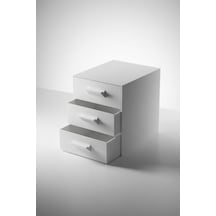 3 Çekmeceli Masaüstü Organizer Mini Şifonyer Takı Makyaj Düzenleyici 18x15x18 Cm