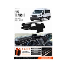 Ford Transit Kapaklı 2013-2018 Uyumlu Torpido Örtüsü, Torpido Kılıfı - Siyah Gri