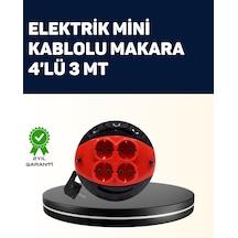 Universal Ev Ve Ofis İçin 3 Metre Kablolu 4 Priz Makarası