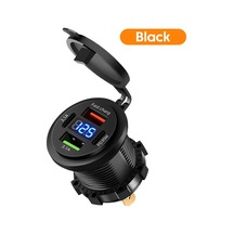120 W Modifiye Araç Şarj Cihazı Hızlı Şarj Gerilimi Göstergesi 4 Port Usb Tip C Black Black