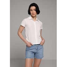 Colin's Colins Regular Fit Yüksel Bel Düz Kadın Light İndigo Denim Jean Şort Cl1081446 Q1.v1 Dn44991