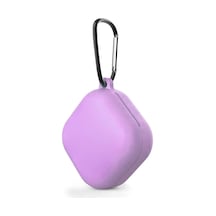 Caseonn Samsung Galaxy Buds 2 - Buds 2 Pro Kılıf Askı Aparatlı Mat Silikon Lila