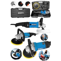 Schatz Profesyonel 1200w 6 Kademe Devir Ayarlı Pasta Cila Polisaj Makinesi 180mm Mavi