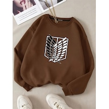Startmore Titan Baskılı Bisiklet Yakalı Sweatshirt Kahverengi