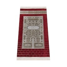 Kabe Kapısı Desenli Şönil Seccade-Kırmızı Renk