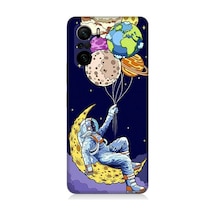 Xiaomi Poco F3 Uyumlu Astranot Ve Gezegen Balonlar Desenli Silikon Kılıf