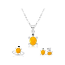 Gümüş Turuncu Kaplumbağa Çocuk Set (546128993)