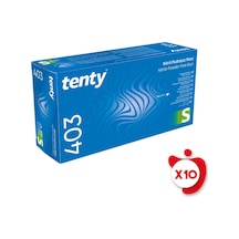 Tenty 403 Pudrasız Nitril Eldiven S Beden Mavi 100'lü 10 Paket