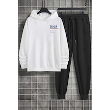Uyguntarz Unisex Back Sırt Baskılı Eşofman Takımı Beyaz