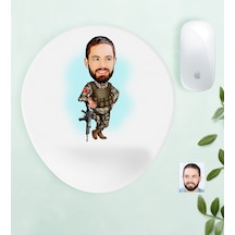Kişiye Özel Asker Karikatürlü Bilek Destekli Mouse Pad-2