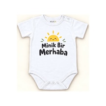 Babylimon Minik Bir Merhaba Beyaz Kısa Kollu Çıtçıtlı Bebek Zıbını Beyaz - Minik Bir Merhaba - 928161968 Beyaz - Minik Bir Merhaba
