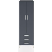 Hyperion Dolap 4 Raflı 3 Çekmeceli 2 Kapaklı 60x44x195 Antras... Antrasit