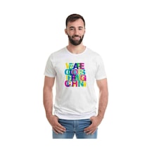 Color Design Baskılı Beyaz Erkek Tshirt