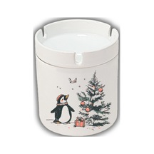 Penguen Ve Yeni Yıl Baskılı Küllük Yılbaşı Yeni Yıl Hediyesi
