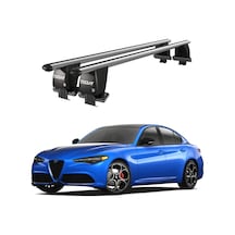 Royal Alfa Romeo Giulia 2016 Ve Sonrası Uyumlu Gri Kilitli Ara Atkı Port Bagaj Tavan Barı