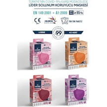 Musk Ffp2 Maske 40 Adet (Mor,Bordo,Turuncu,Pembe)