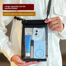 Kosona 8.2 İnç Dokunmatik Ekranlı Su Geçirmez Çanta, Yüzme Akıntı İçin Geniş Hacimli斜跨 Stili, Telefon Ve Eşyalarınızı Korur Beyaz