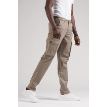 Fbı Jeans Mevsimlik Kanvas Kumaş Regular Fit Boru Paça Kargo Pantolon 001