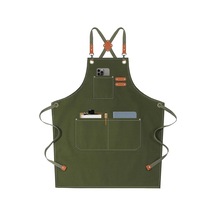 Erkekler Kadınlar İçin Şef Önlükleri Büyük Cepli, Pamuklu Kanvas Çapraz B Ordu Yeşili, Diğer