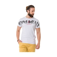 Ct768 Men S Printed T-shirt With Bold Cipo & Baxx Logo WHITE