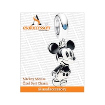 Mickey Mouse Eğik Sallantılı Charm Gümüş Kaplama