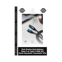 Özel Üretim Şarj Kablosu Type-c To Type-c 60w U22 Siyah Masaüstü Taşınabilir Ofis