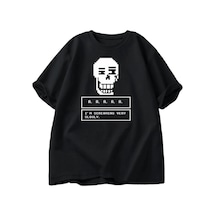 Startmore Undertale Oyunu Kafatası Tişört Erkekler Streetwear Kısa Kollu Tee Giyim Erkek Yuvarla Siyah