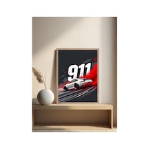 Porsche Doğal Ahşap Çerçeveli Tek Parça Dekoratif Tablo Çok Renkli - 819005804 Çok Renkli