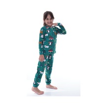 Çocuk Kış Noel Yıllbaşı Desenli Pamuklu Pijama Takımı Unisex Rahat, Sıcak Ve Eğlenceli Ev Giyim Çok Renkli