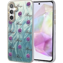 Newface Samsung Galaxy Uyumlu A35 5g Kılıf Blade Aynalı Desenli Kapak -  Desen 9 Mavi